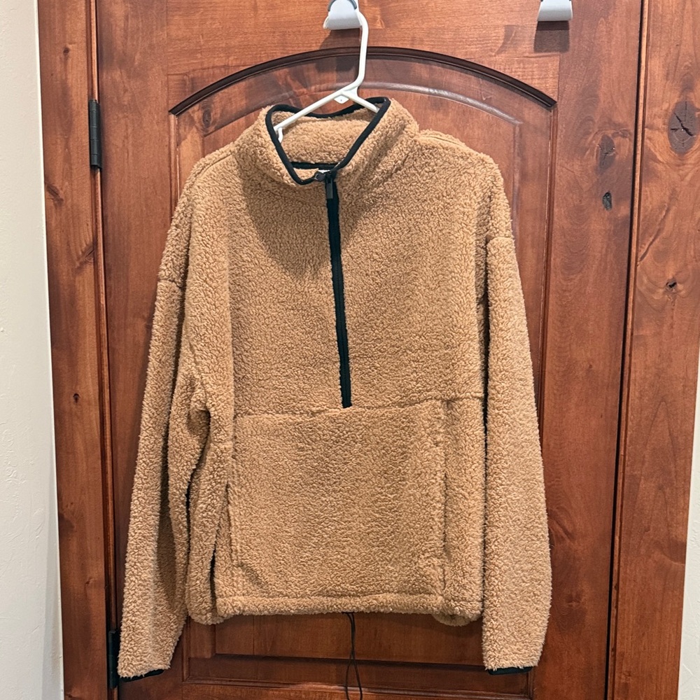 No Boundaries Tan Sherpa Jacket